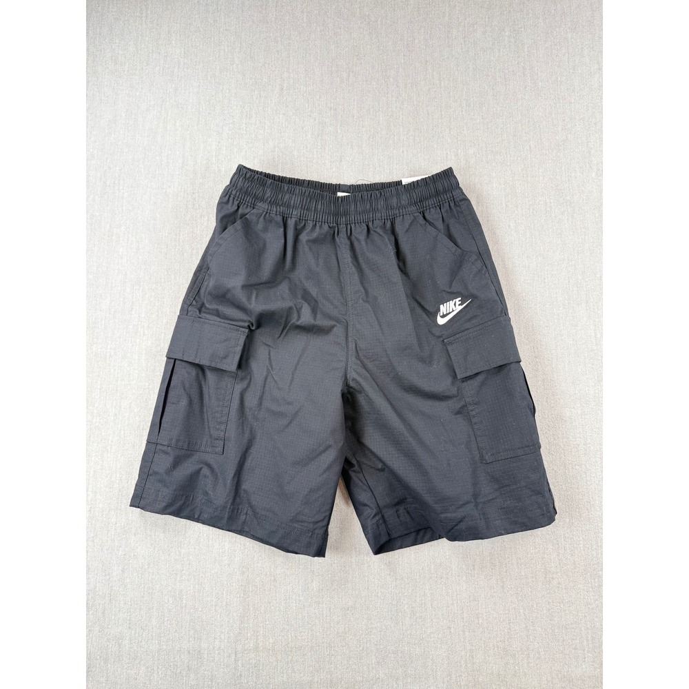 Nike Kids Sportswear Cargo Shorts Black Ripstop Loose Fit IF2840-010 Size L